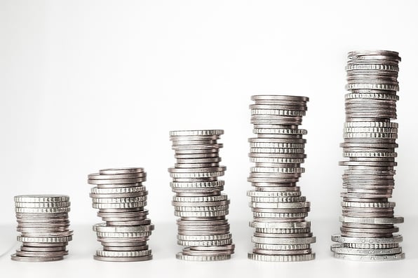 Stacks of coins in different sizes